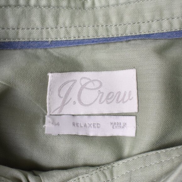 J.Crew. Blouse Top 14 Light Green Long Sleeve Button Down Collard Machine Wash - Picture 6 of 6